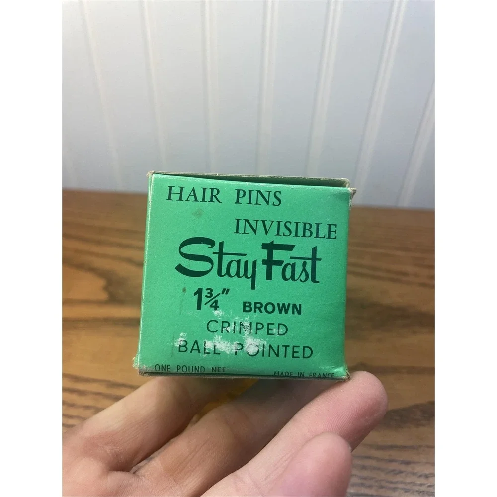 VTG Lot 1950's Stay Fast Hair Pins In Original Box Bobby Pins Ball Pointed